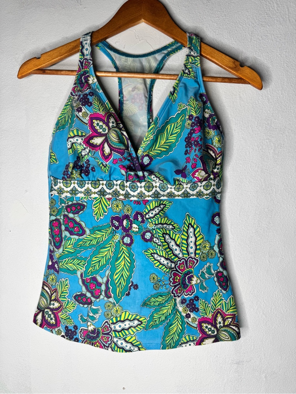 next Blue Floral Halter Tankini Top
